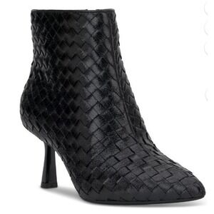 INC International Concepts Women Shoes 9.5M Raisie Dress Booties Black Woven
